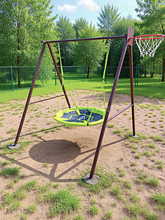 Комплекс с качелью и корзиной