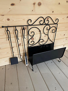 Каминные принадлежности с дровницей